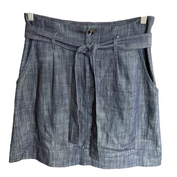 Anna Maria Paletti Skirt Denim Jean Belt Made In Italy 10 Short Pockets Preppy - Picture 1 of 7